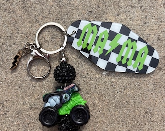 Grave Digger Mini Monster Jam Truck Keychain/Bag Charm