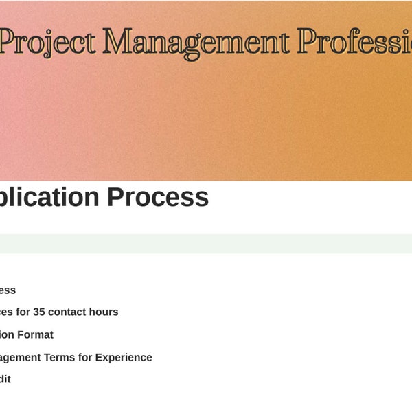 PMP Application Approval Format