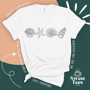 Comfort Colors Sea Shells Summer Shirt, 90s Vintage Style Tshirt, Y2K Ocean Summer Vibes Shirt, Sea Lovers Shirt, Cute Sea Animal Trendy Tee