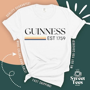 Guinness Shirt, Vintage Retro Guinness Tshirt Est 1759, Irish Guinness Funny Shirt Comfort Colors, Funny Beer Shirt