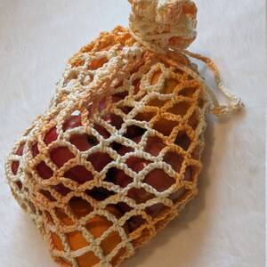 Handmade Net Produce Bag Reusable Crochet Mesh Bag 100% Cotton L image 3