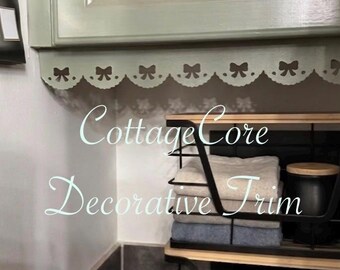 CottageCore Scalloped Bow Trim For Cabinets