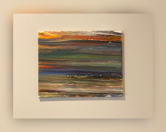 Multi-color layered Acrylic Painting on canvas 11 x 14” inches | original | modern wall art