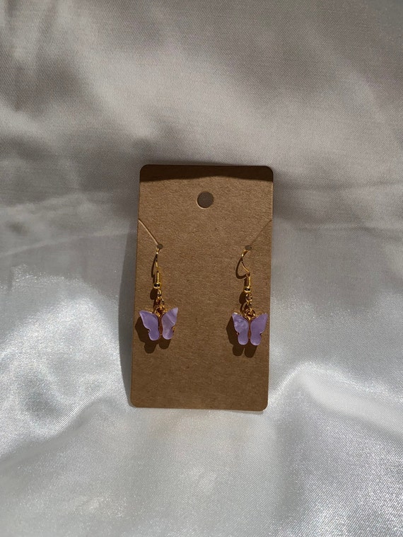 Iridescent Butterfly Dangle Earrings