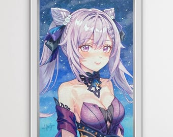 Keqing / Lámina artística de Genshin, Esplendor opulento / Ilustración Copic