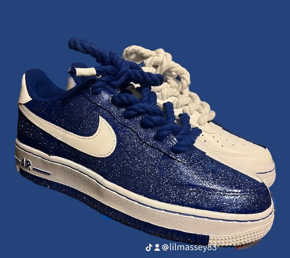 Custom Sapphire Glitter Shoes Etsy
