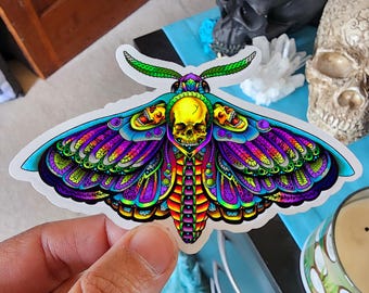 Ornate Death Moth Vinyl Sticker