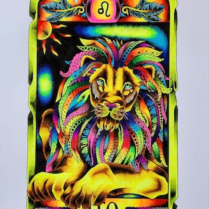 Impression de carte du zodiaque Lion Lion