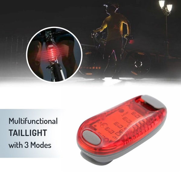 Clip-on Taillight, flashing cycling light, compact mini backpack helmet pet safety lamp