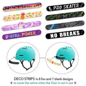 Stickers for Bicycle Helmets / Deco Strips, for skateboard, scooter helmets, by Helm-A-Cap