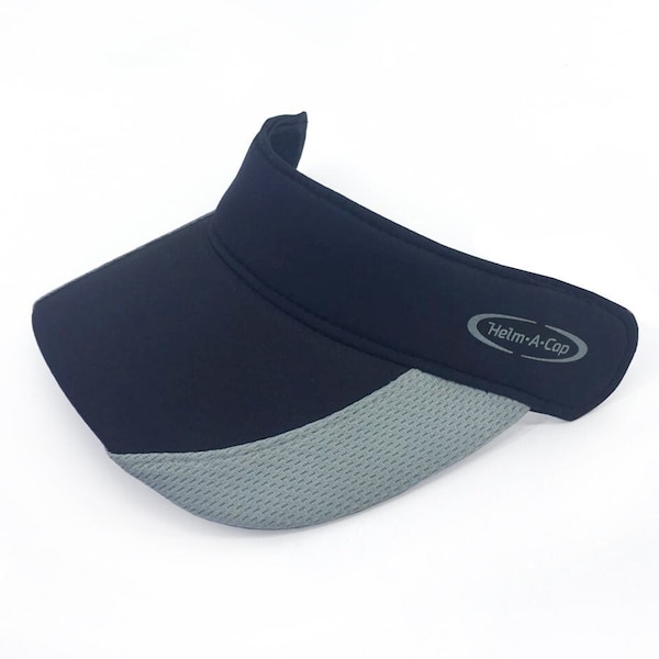 Detachable Helm-A-Cap Visor, black, for bicycle, skateboard, rafting helmets