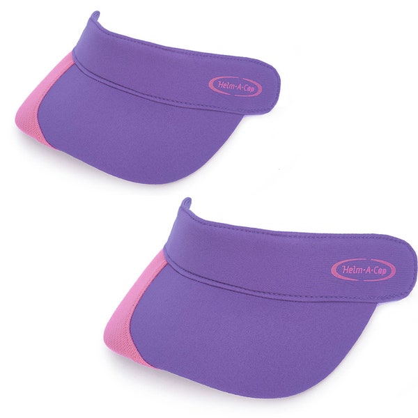 2 sets of violet Detachable Helm-A-Cap Visors, for bicycle, skateboard, rafting helmets