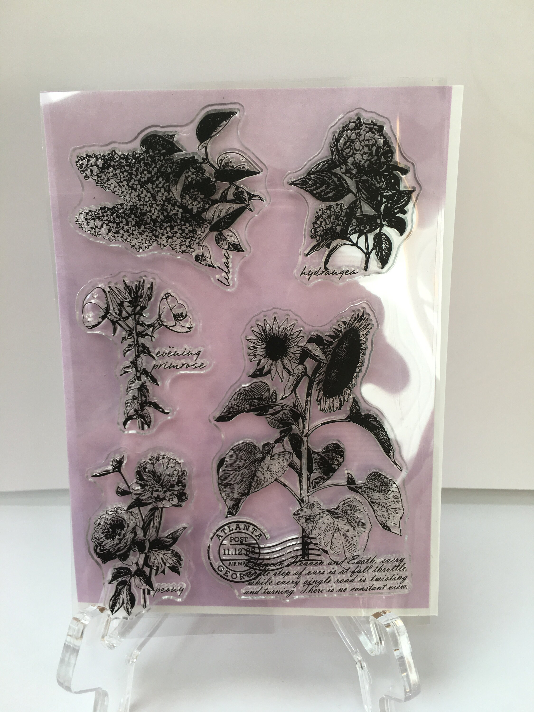 Clear stamp flower clear stamp rubber stamps flower stamp Etsy