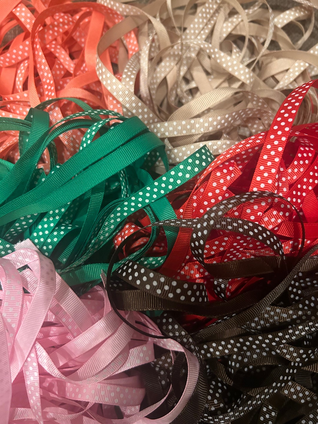 Poca Ribbon 12 Yard 3/8 Inch Poka Dot Ribbon - Etsy