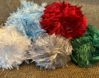 10 Yards of Christmas Eyelash Yarn