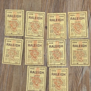 10 Raleigh Coupons from the 1960&#39;s