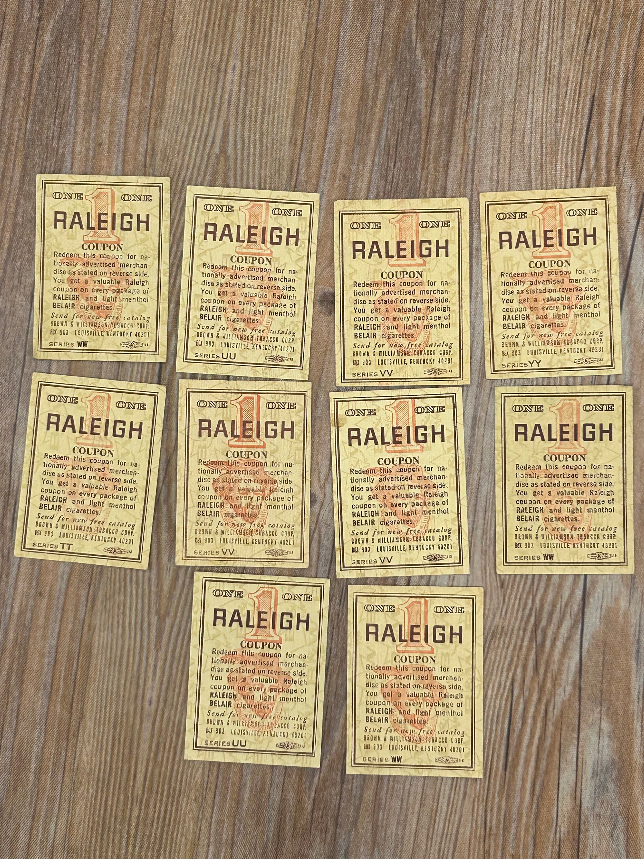 10 Raleigh Coupons From the 1960's Etsy