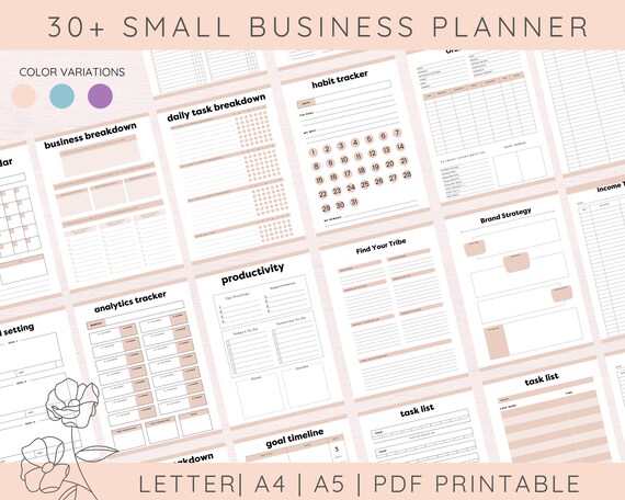 Small Business Printable Planner Simple Business Planner | Etsy