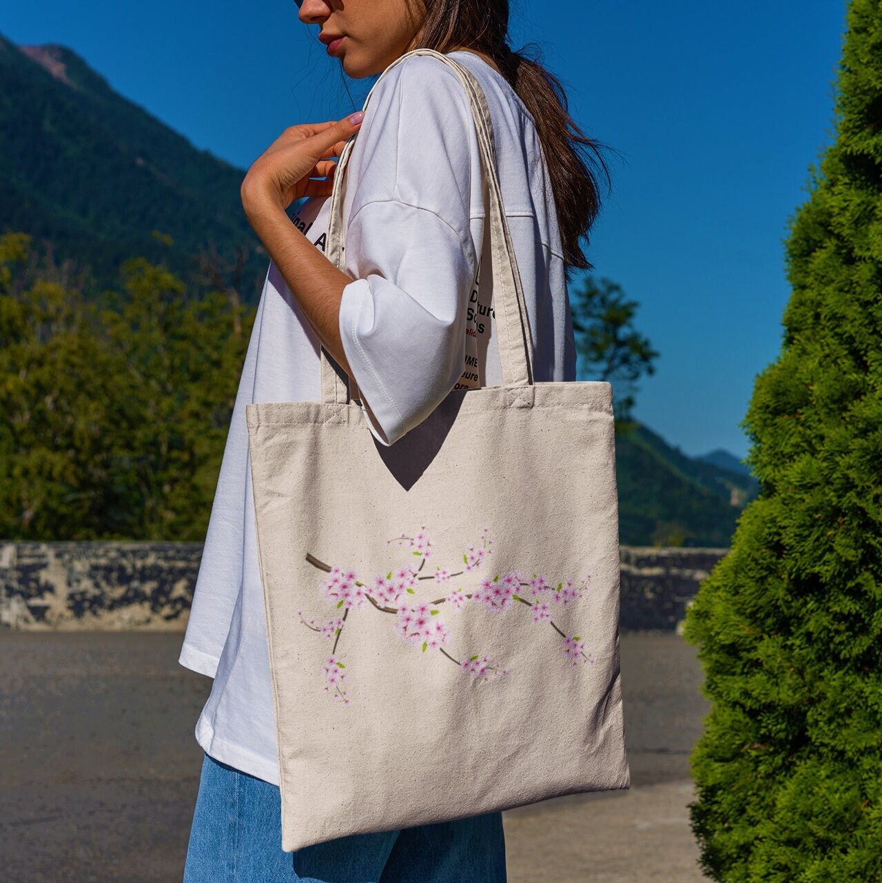 Japanese Cherry Blossom Tote Bag