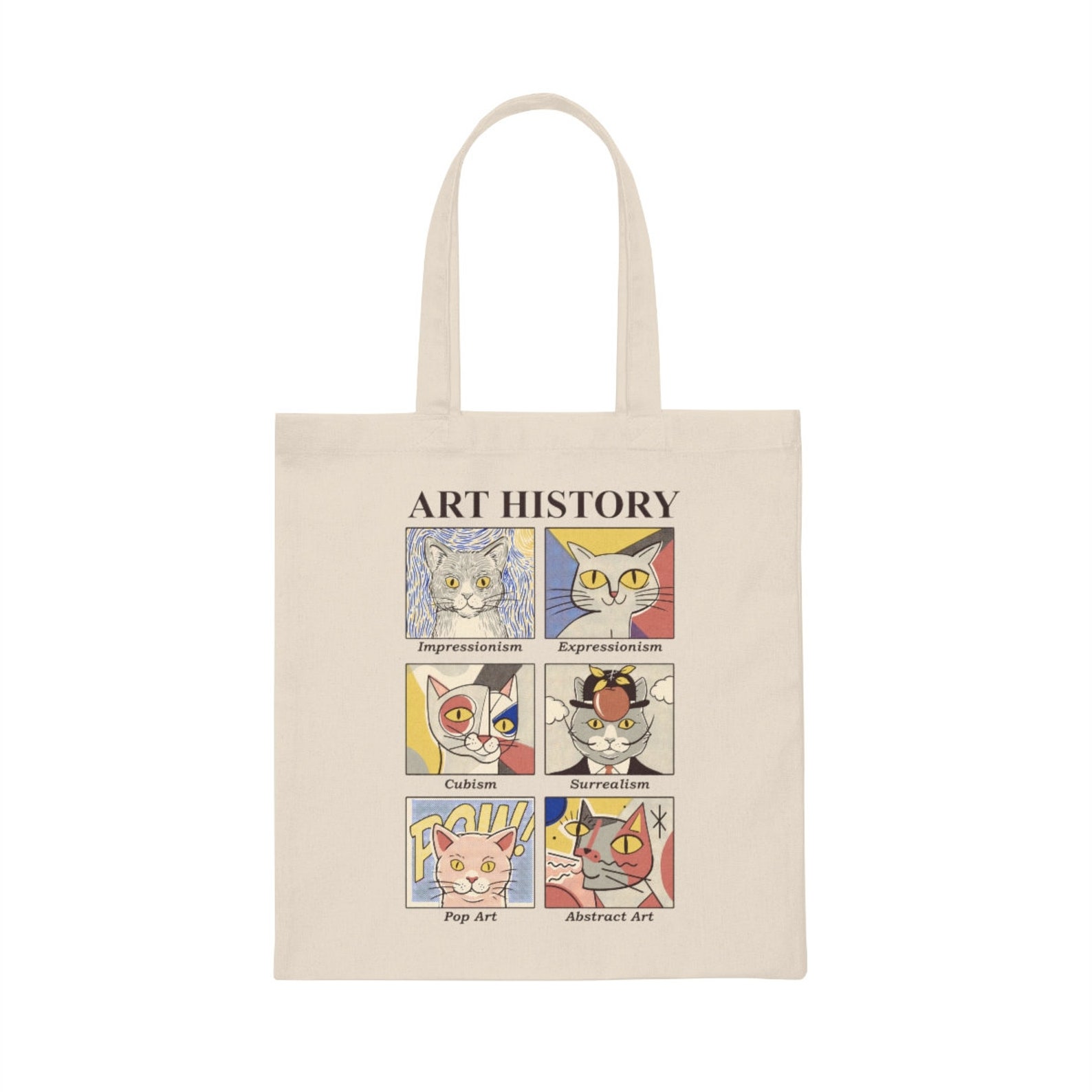 Cat Art History Tote Bag aesthetic Tote Bagartsy Tote Etsy