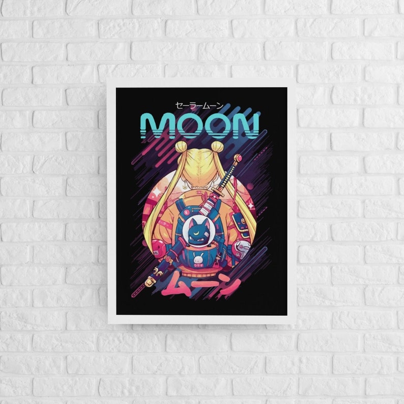 Sailor Moon Cyberpunk Poster -sailor moon poster,anime poster,sailor moon print,sailor moon art,sailor poster,usagi tsukino poster 