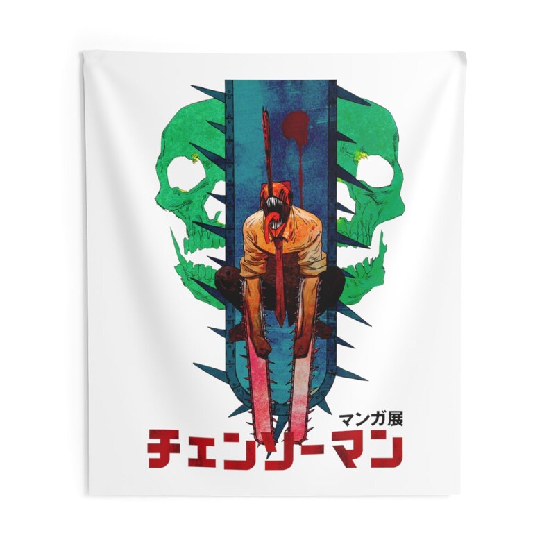 Chainsaw Man Skull Tapestry chainsaw Man Tapestryanime Etsy