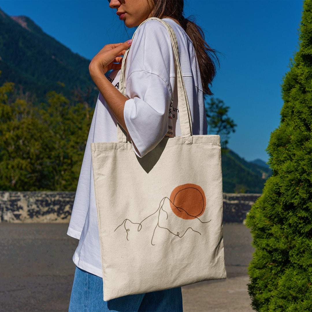 Aesthetic Floral Print Tote Bag, Cartoon Canvas Shoulder Bag