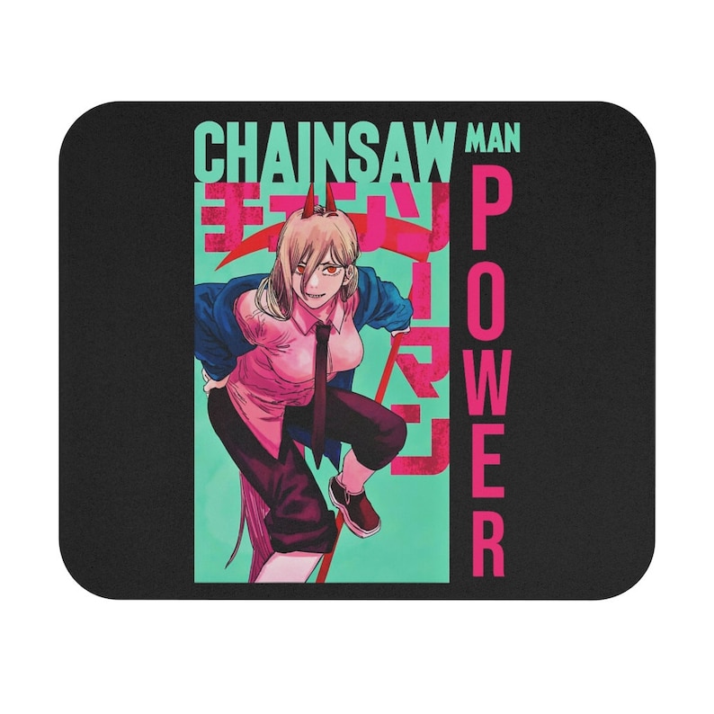 Chainsaw Man Power Mouse Pad chainsaw Man Desk Matchainsaw Etsy
