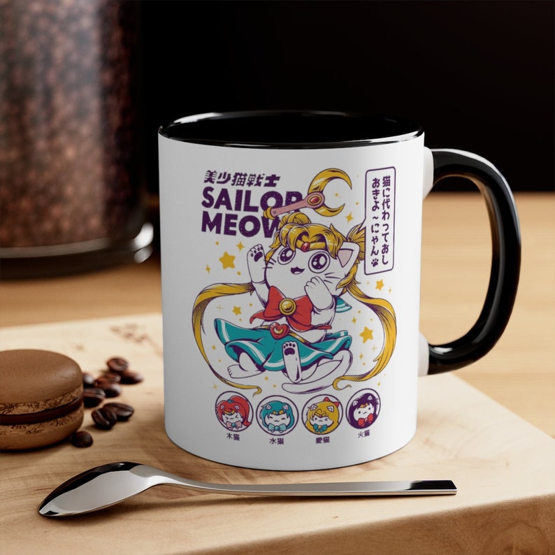 Sailor Moon Meow Mug-sailor moon mug,sailor moon cup,anime mug,sailor moon coffee mug,luna cat mug,luna cat cup,luna cat coffee mug,luna mug 