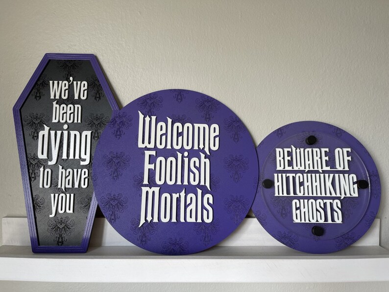 Haunted Mansion Signs Welcome Foolish Mortals Beware of - Etsy