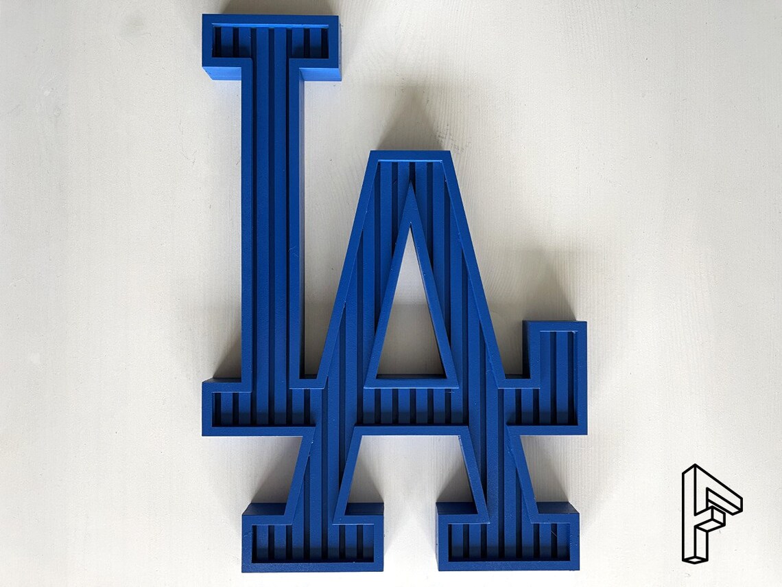 LA Dodgers Stadium Logo Wood Display Sign 12 Blue Etsy