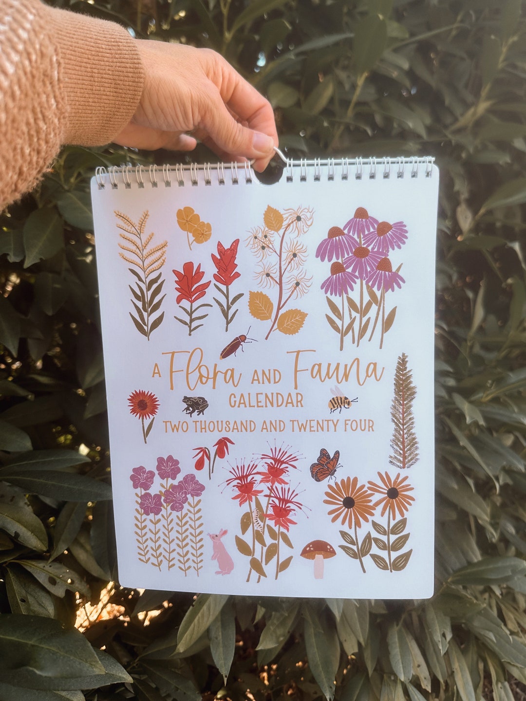 A Flora and Fauna Calendar, 2024 Wall Calendar, Floral Calendar