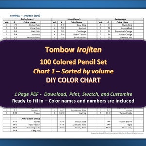Tombow Irojiten - 100 kleurpotlodenset - PDF DIY-kleurenkaart / staalblad