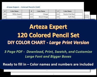 Arteza Color Chart - Etsy UK
