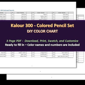 Kalour - 300 kleurpotloodset - DIY-kleurenkaart / staalblad - digitale download