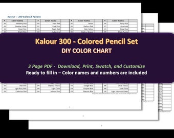 Kalour 520 Soft Touch Premium Colored Pencils DIY Color Swatch