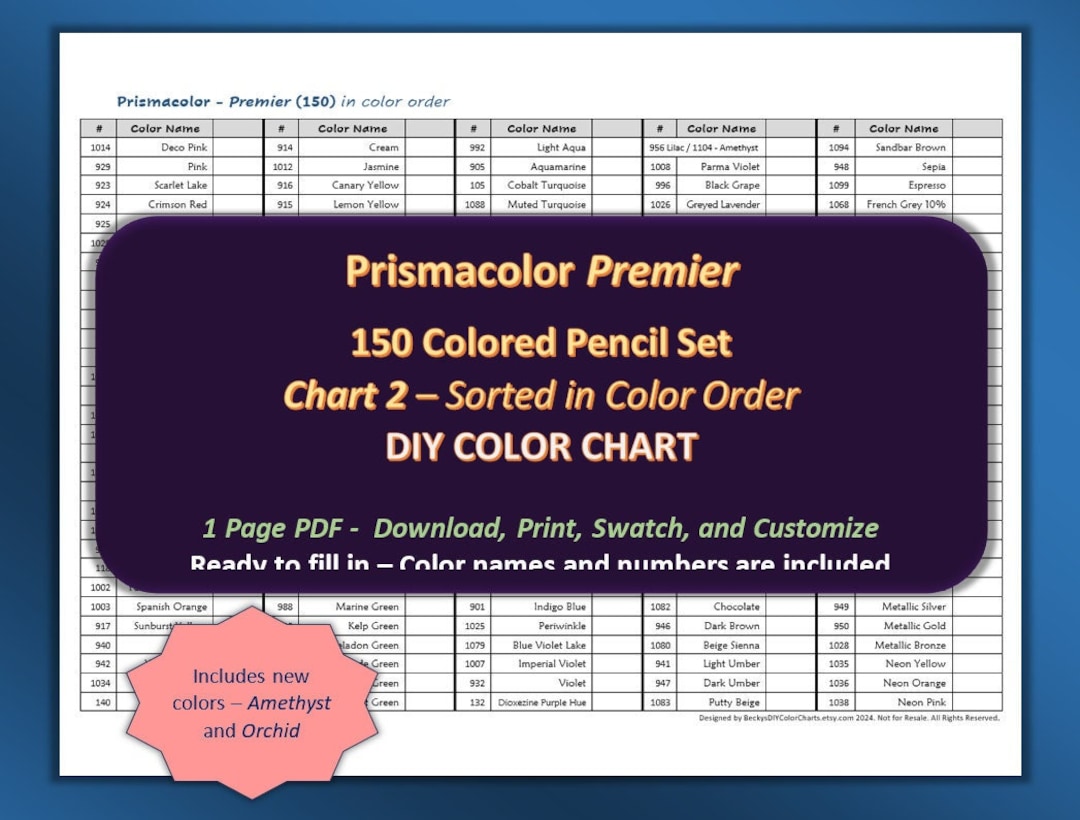 Prismacolor Premier - 150 Colored Pencil Set in Color Order - DIY