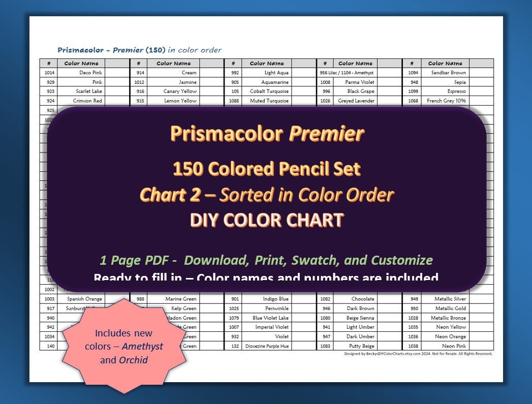 Prismacolor Premier - 150 Colored Pencil Set in Color Order - DIY