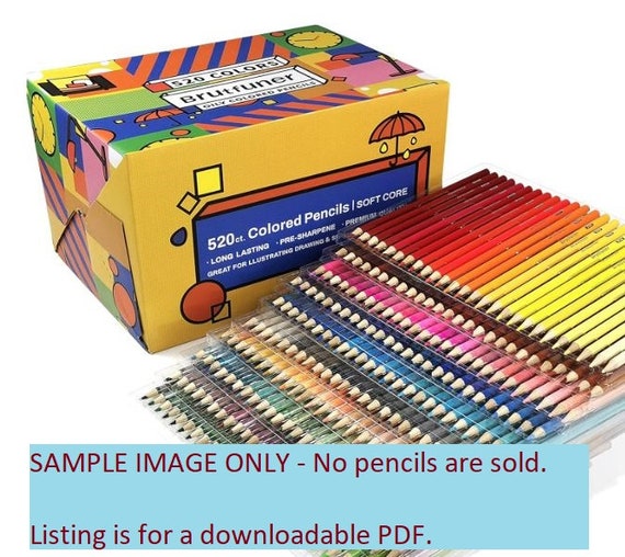 Brutfuner YELLOW BOX lot de 520 crayons de couleur nuancier vierge