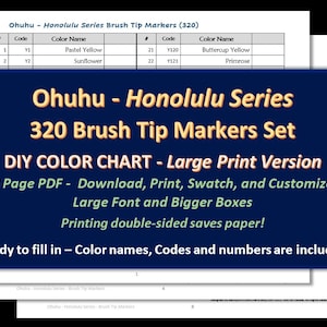 Ohuhu 36 Skin Tones Honolulu Series Dual Tip Markers DIY Color Swatch Book  Style 1 