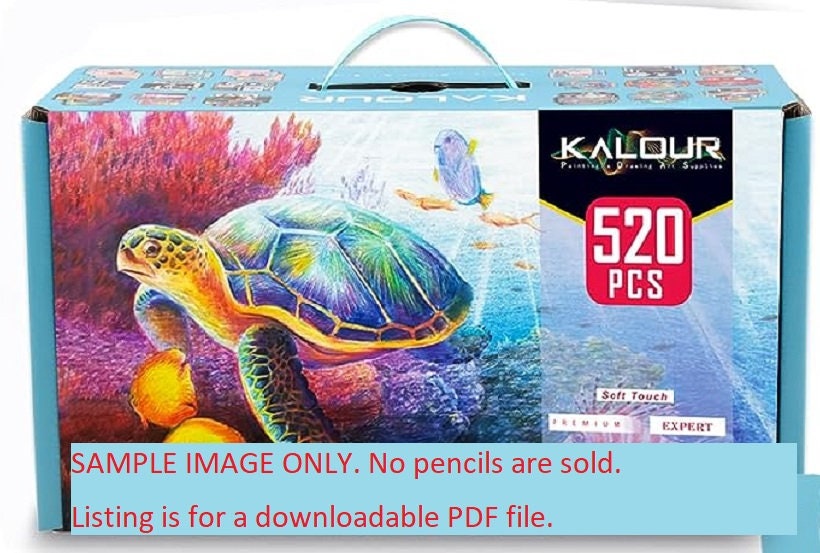 Kalour 520 Soft Touch Premium Colored Pencils DIY Color Swatch Book Style 2  