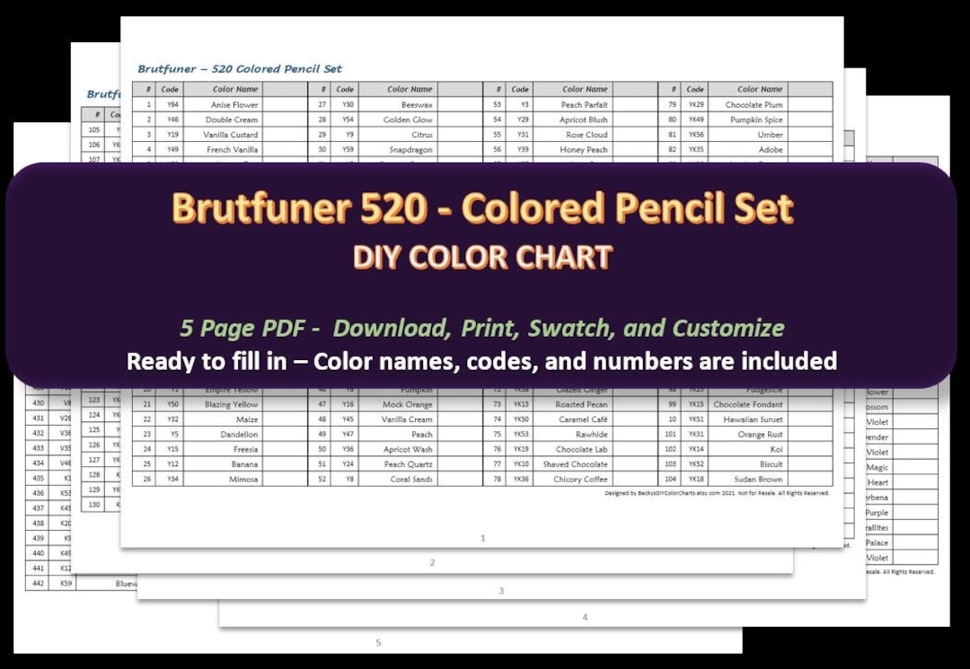 Brutfuner - Original in FLOWERY BOXES - 520 Colored Pencil Set