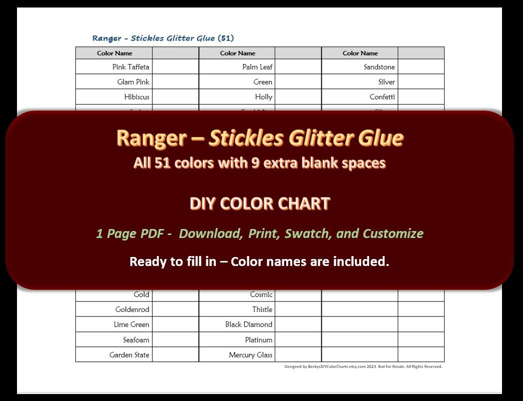 2020 Ranger STICKLES GLITTER GELS (All 6 Colors) 1oz jars- In Stock - Free  Shipping