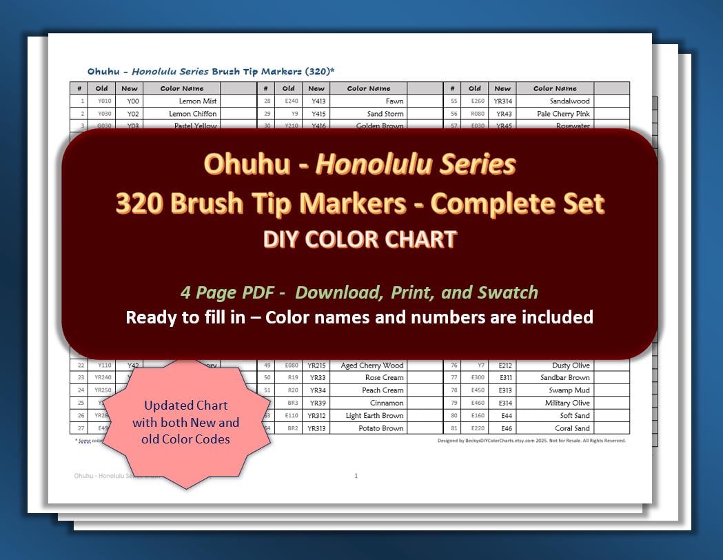 Ohuhu - ホノルルシリーズ（ブラシチップ）320色マーカーセット - DIY