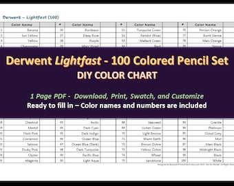 Tanmit - Gel Pens - 120 Pen Set - DIY Color Chart / Swatch Sheet - Digital  Download