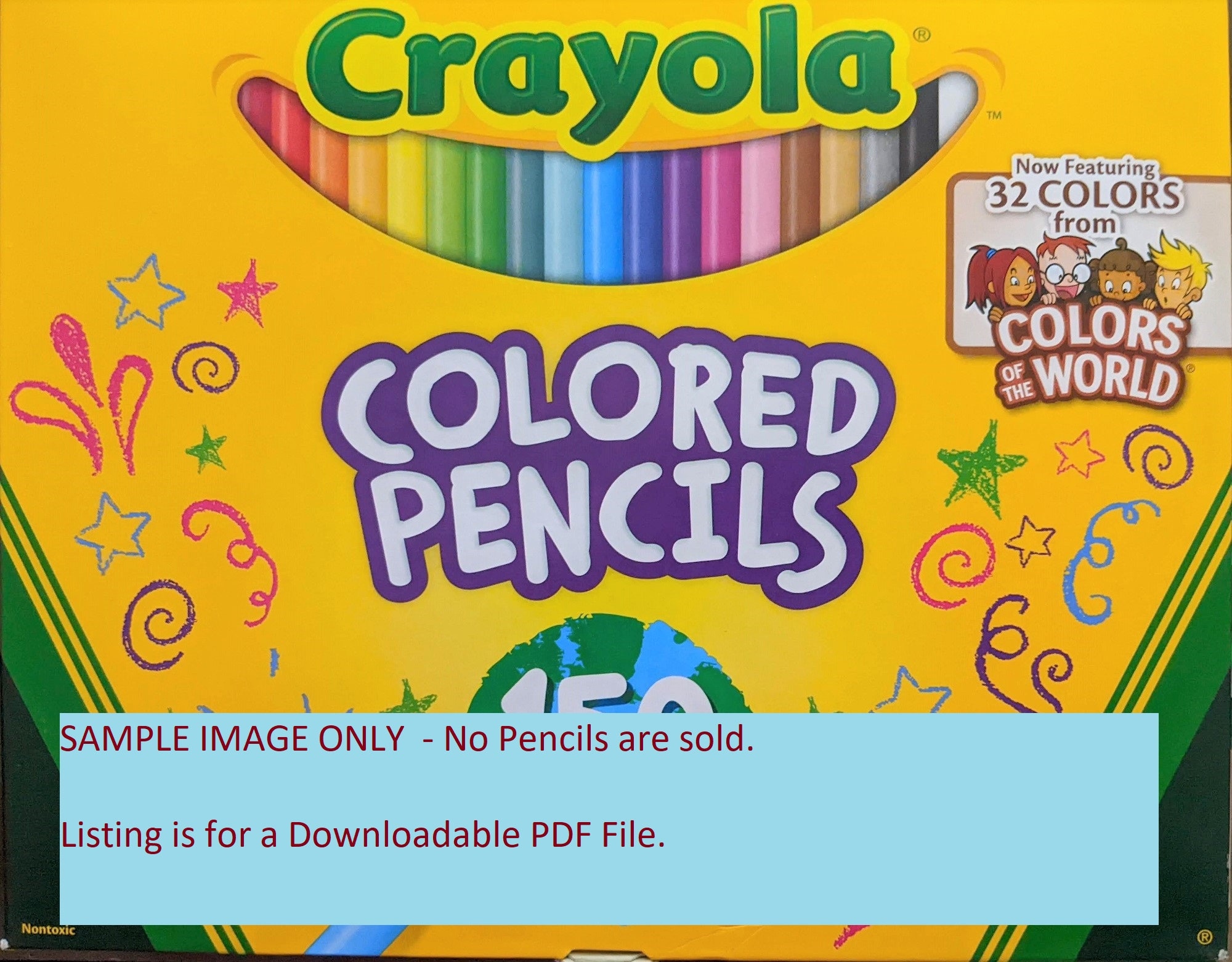 Crayola Colored Pencil Set, Colors of the World, 150 Ct, Back to