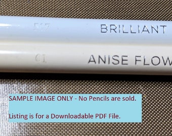 Brutfuner Original in FLOWERY BOXES 520 Colored Pencil Set DIY Blank Color  Chart /swatch Sheet Digital Download 
