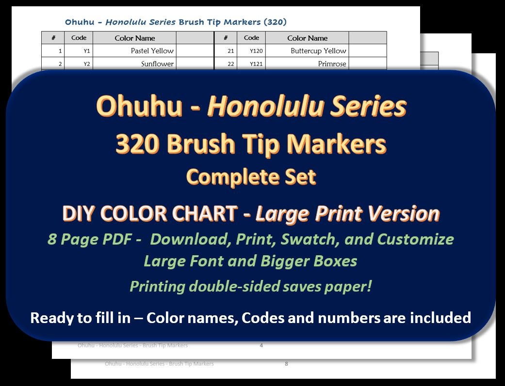 Kalour - 520 Colored Pencil Set - DIY Blank Color Chart /Swatch Sheet -  Digital Download