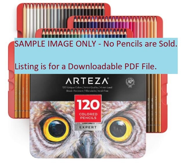 Arteza Expert - LARGE PRINT 120 Colored Pencil Set - DIY Color