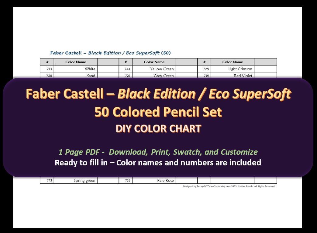 Faber-Castell Black Edition - 50pcs.  Faber castell, Color schemes colour  palettes, Colored pencil portrait
